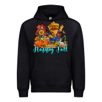 Black happy fall scarecrow Urban Hoodie - FaDigitalArtStudio