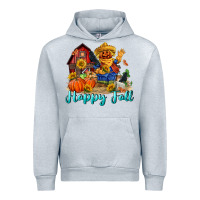 Heather Grey happy fall scarecrow Urban Hoodie - FaDigitalArtStudio