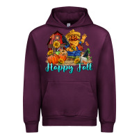 Mauve Wine happy fall scarecrow Urban Hoodie - FaDigitalArtStudio