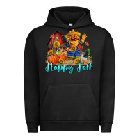 Pigment Black happy fall scarecrow Urban Hoodie - FaDigitalArtStudio