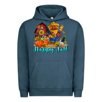 Pigment Midnight Navy happy fall scarecrow Urban Hoodie - FaDigitalArtStudio
