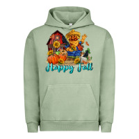 Pigment Oil Green happy fall scarecrow Urban Hoodie - FaDigitalArtStudio