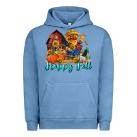 Pigment Pebble Blue happy fall scarecrow Urban Hoodie - FaDigitalArtStudio