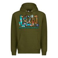 Army Green lpn Premium Hoodie - CowhideDigitalArt