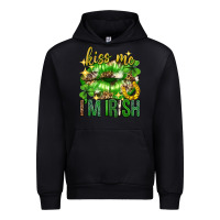 Black Kiss me im irish st.patricks day lips st.patricks Urban Hoodie - Neo Western