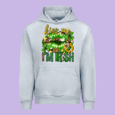 Kiss Me Im Irish St.patricks Day Lips St.patricks Urban Hoodie Designed By Neo Western