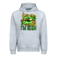 Heather Grey Kiss me im irish st.patricks day lips st.patricks Urban Hoodie - Neo Western