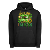 Pigment Black Kiss me im irish st.patricks day lips st.patricks Urban Hoodie - Neo Western