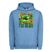 Pigment Pebble Blue Kiss me im irish st.patricks day lips st.patricks Urban Hoodie - Neo Western