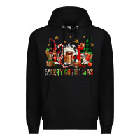 Black merry christmas buffalo gnomies Premium Hoodie - FaDigitalArtStudio