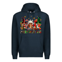 Navy merry christmas buffalo gnomies Premium Hoodie - FaDigitalArtStudio