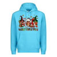 Ocean Blue merry christmas buffalo gnomies Premium Hoodie - FaDigitalArtStudio