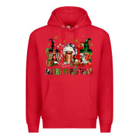 Red merry christmas buffalo gnomies Premium Hoodie - FaDigitalArtStudio