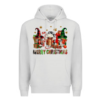 Dove Grey merry christmas buffalo gnomies Premium Hoodie - FaDigitalArtStudio