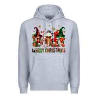 Heather Grey merry christmas buffalo gnomies Premium Hoodie - FaDigitalArtStudio