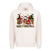 Pale Pink merry christmas buffalo gnomies Premium Hoodie - FaDigitalArtStudio