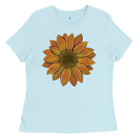 Baby Blue sunflower Ladies Tee - Artiststas