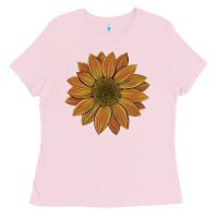 Bubblegum Pink sunflower Ladies Tee - Artiststas