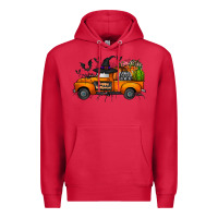 Cardinal happy halloween truck Premium Hoodie - CowhideDigitalArt