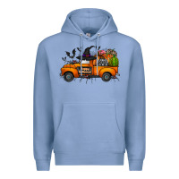 Colony Blue happy halloween truck Premium Hoodie - CowhideDigitalArt