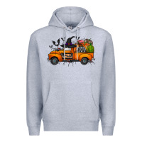 Heather Grey happy halloween truck Premium Hoodie - CowhideDigitalArt