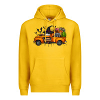 Lemon happy halloween truck Premium Hoodie - CowhideDigitalArt