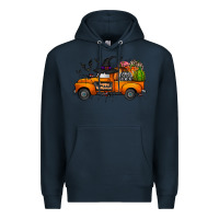 Navy happy halloween truck Premium Hoodie - CowhideDigitalArt