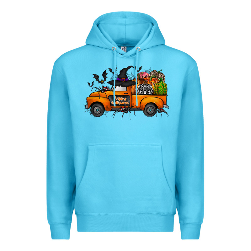 Happy Halloween Truck Premium Hoodie by CowhideDigitalArt | Teevron