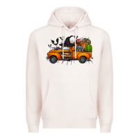 Pale Pink happy halloween truck Premium Hoodie - CowhideDigitalArt