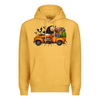 Mustard happy halloween truck Premium Hoodie - CowhideDigitalArt
