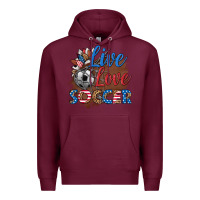Burgundy live love soccer Premium Hoodie - HRA Design Shop