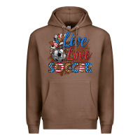 Chestnut live love soccer Premium Hoodie - HRA Design Shop