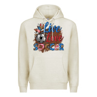 Oatmeal Heather live love soccer Premium Hoodie - HRA Design Shop