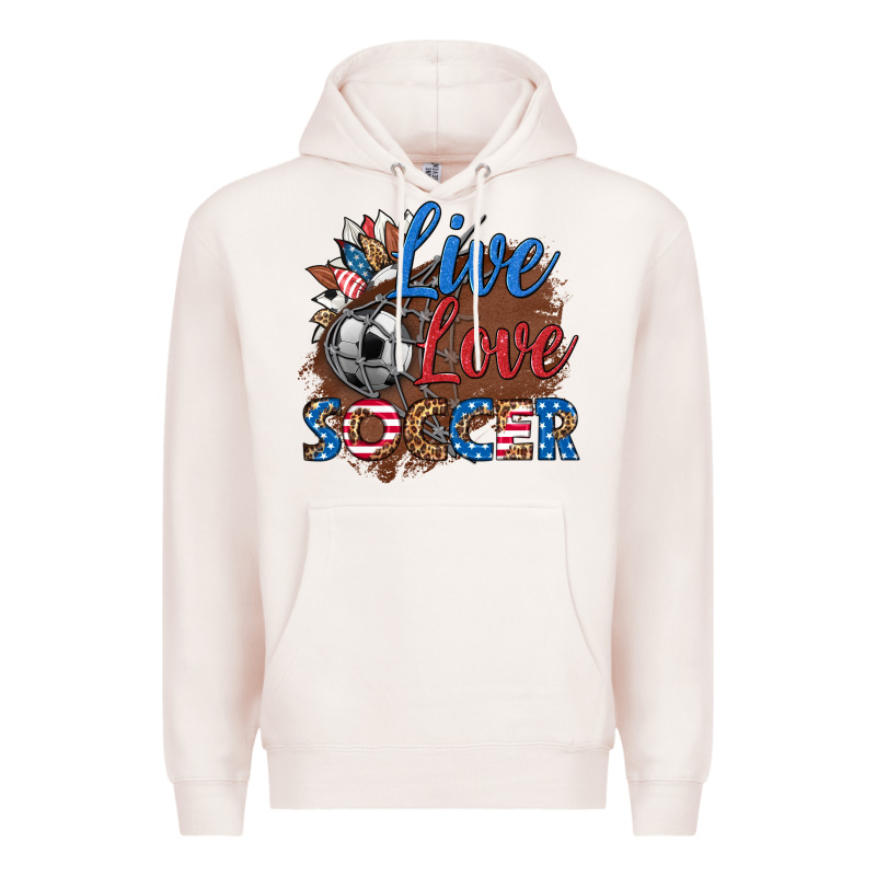 Live Love Soccer Premium Hoodie by HRA Design Shop | Teevron