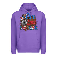 Purple live love soccer Premium Hoodie - HRA Design Shop