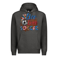Charcoal Heather live love soccer Premium Hoodie - HRA Design Shop