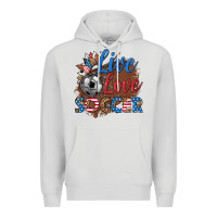 Dove Grey live love soccer Premium Hoodie - HRA Design Shop