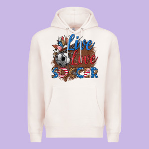 Live Love Soccer Premium Hoodie Designed By Hra Design Shop