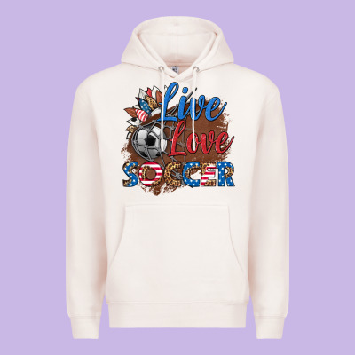 Live Love Soccer Premium Hoodie Designed By Hra Design Shop