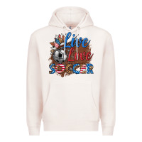 Pale Pink live love soccer Premium Hoodie - HRA Design Shop
