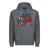 Rock live love soccer Premium Hoodie - HRA Design Shop