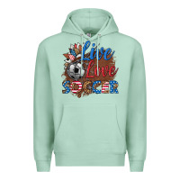 Seafoam live love soccer Premium Hoodie - HRA Design Shop