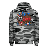 Slate Camo live love soccer Premium Hoodie - HRA Design Shop