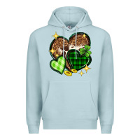 Blue Mist St. Patrick's Day hearts Premium Hoodie - Neo Western
