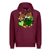 Burgundy St. Patrick's Day hearts Premium Hoodie - Neo Western
