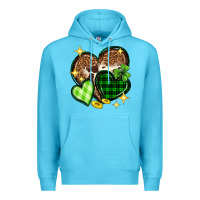 Ocean Blue St. Patrick's Day hearts Premium Hoodie - Neo Western