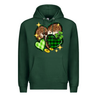 Sports Green St. Patrick's Day hearts Premium Hoodie - Neo Western