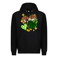 Black St. Patrick's Day hearts Premium Hoodie - Neo Western