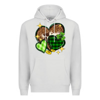 Dove Grey St. Patrick's Day hearts Premium Hoodie - Neo Western