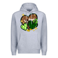 Heather Grey St. Patrick's Day hearts Premium Hoodie - Neo Western